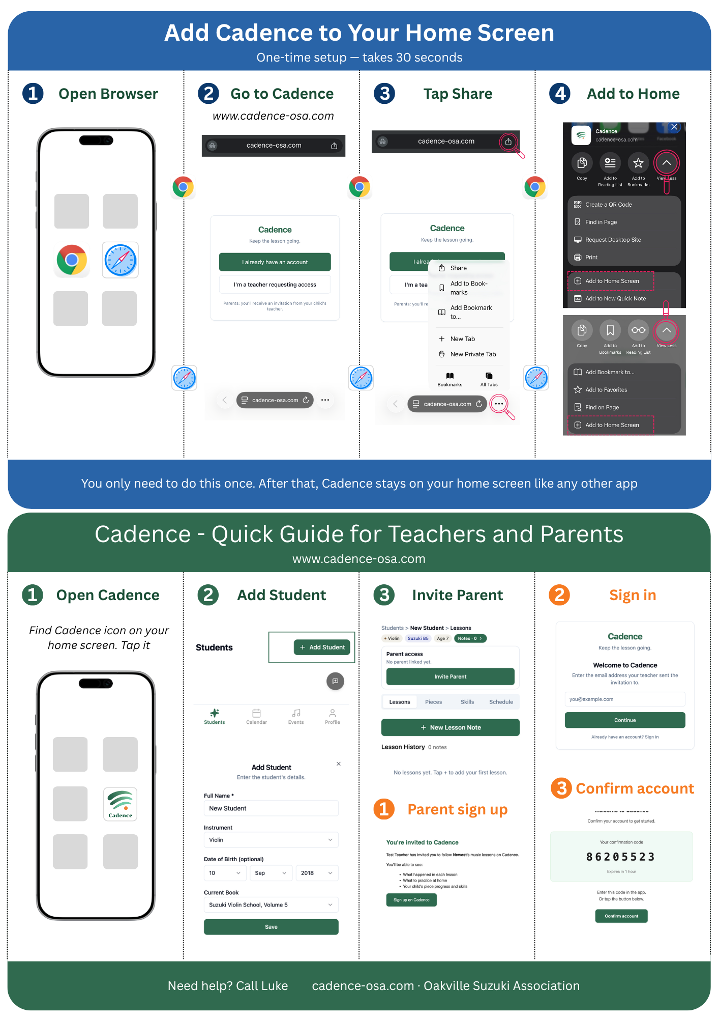 PWA installation guide and Quick Start for teachers and parents